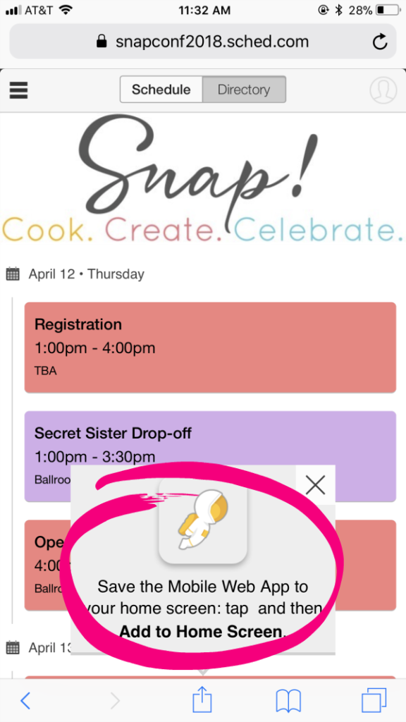 Snap Conference 2018 Mobile Schedule
