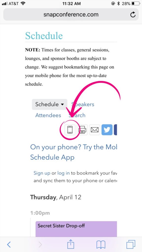 Snap Conference 2018 Mobile Schedule